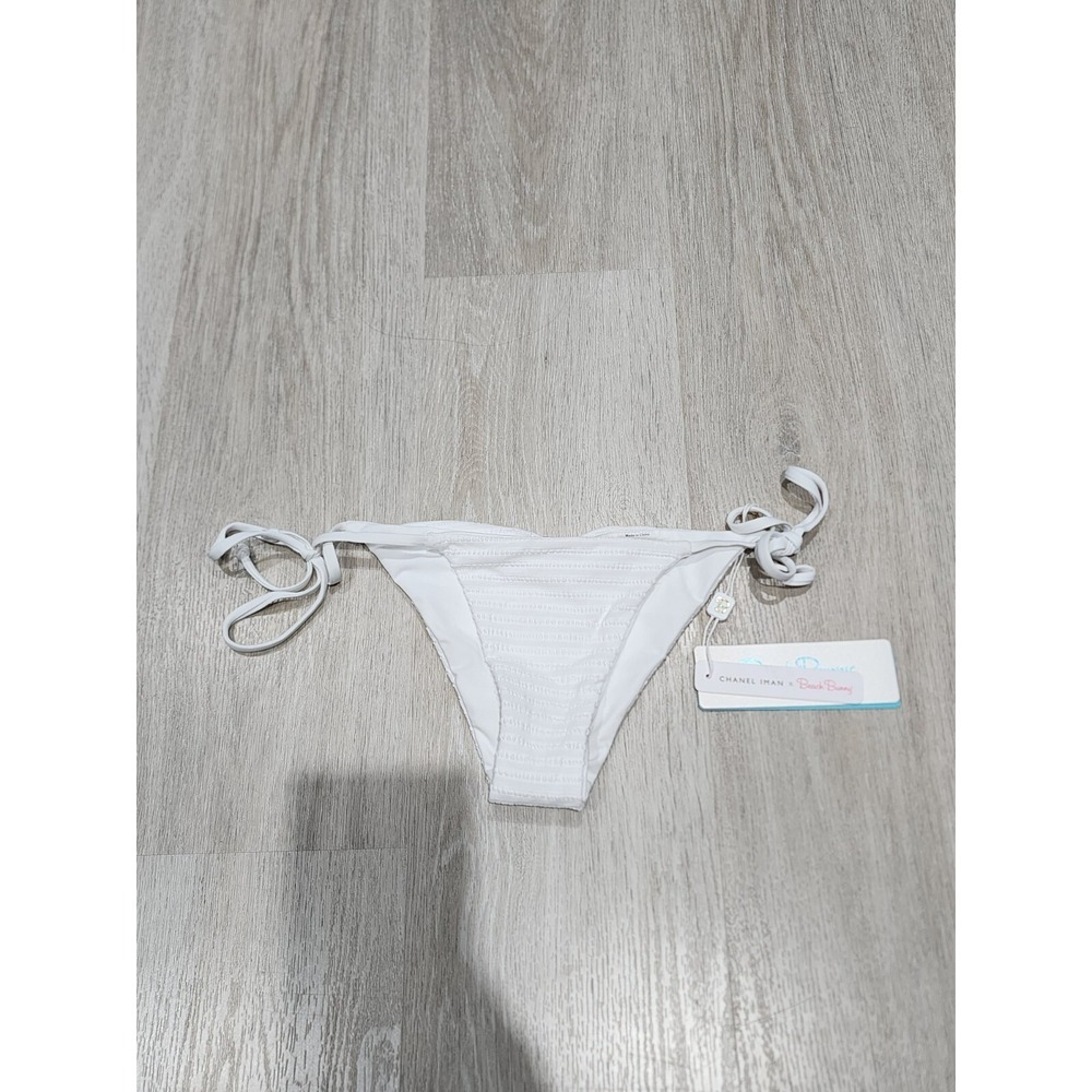 Beach Bunny Swimwear Womens Tie-Side Bikini Bottom Stretch Skimpy White Size S